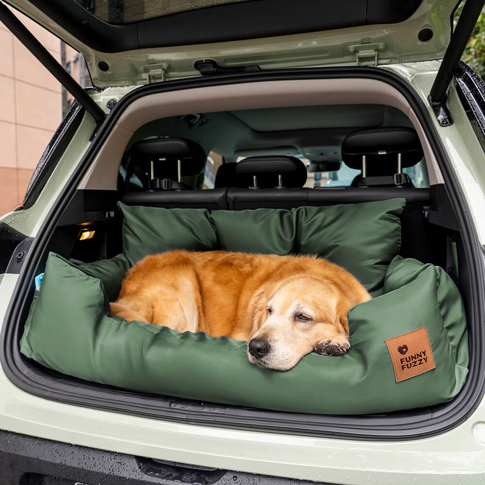 Funda de asiento de coche para perros – Hamaca de viaje acolchada para perros medianos y grandes con correas de seguridad y bolsillos de almacenamiento