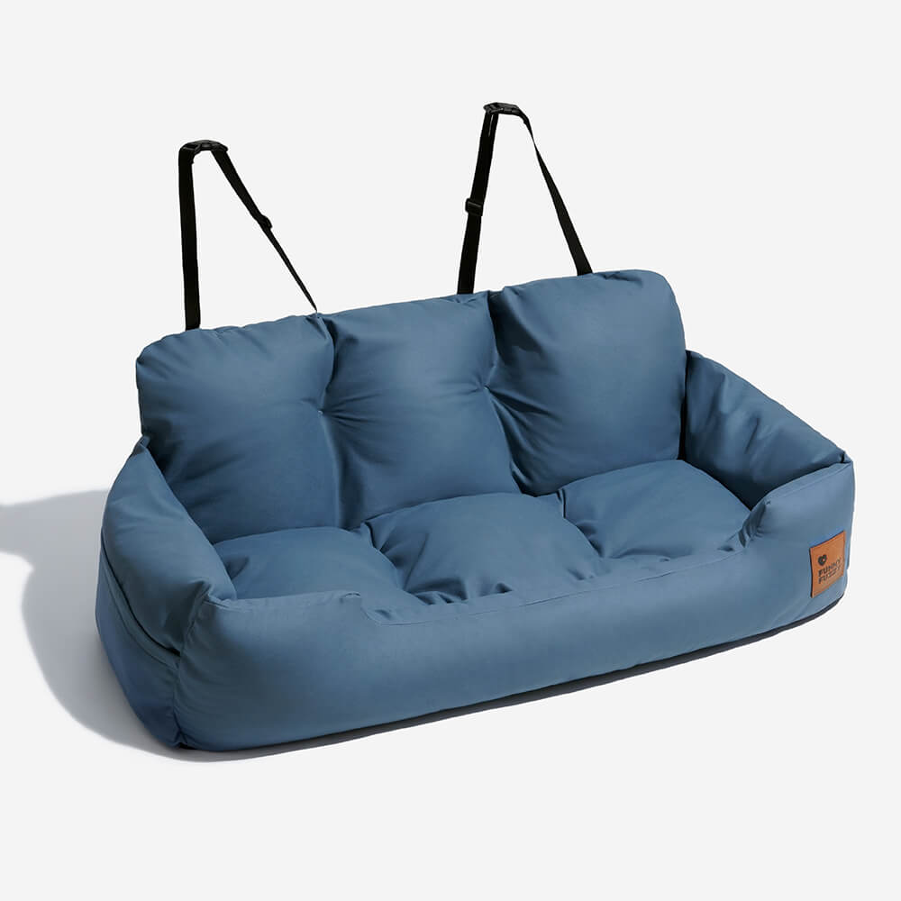 Funda de asiento de coche para perros – Hamaca de viaje acolchada para perros medianos y grandes con correas de seguridad y bolsillos de almacenamiento
