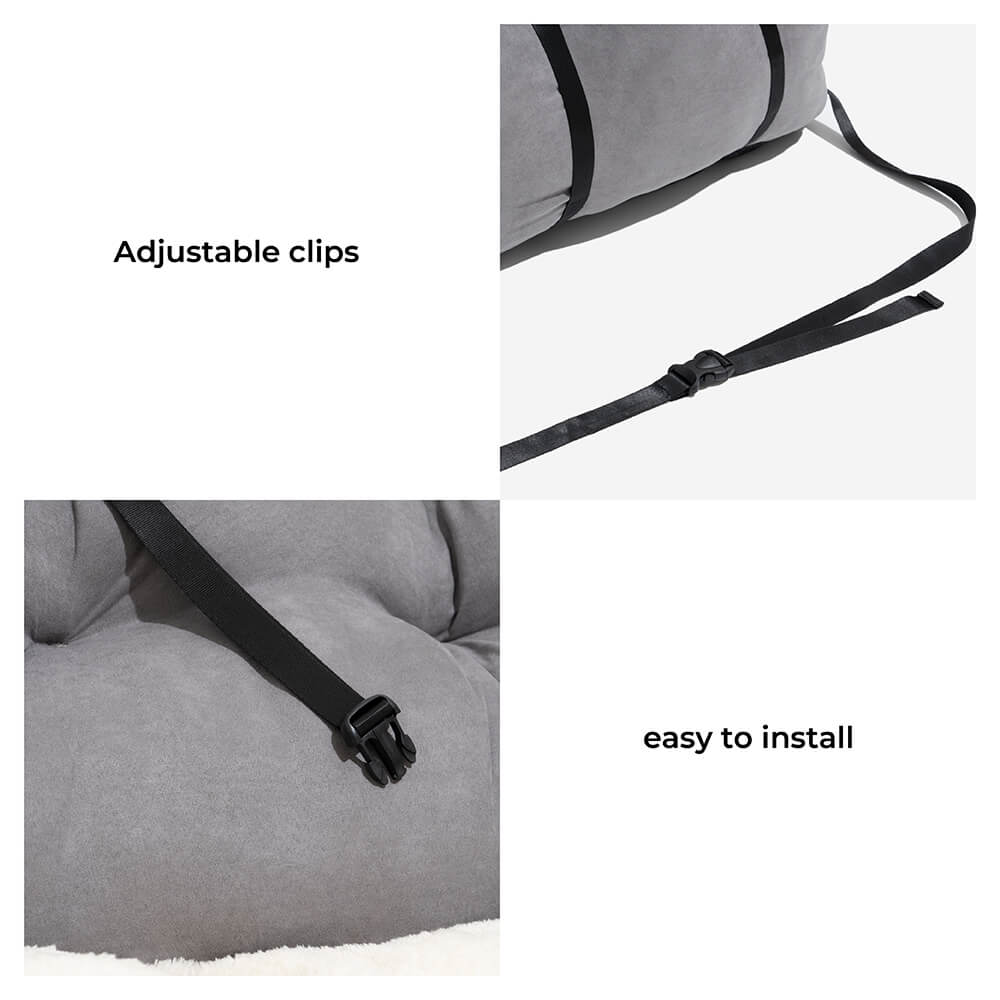Funda de asiento de coche para perros – Hamaca de viaje acolchada para perros medianos y grandes con correas de seguridad y bolsillos de almacenamiento
