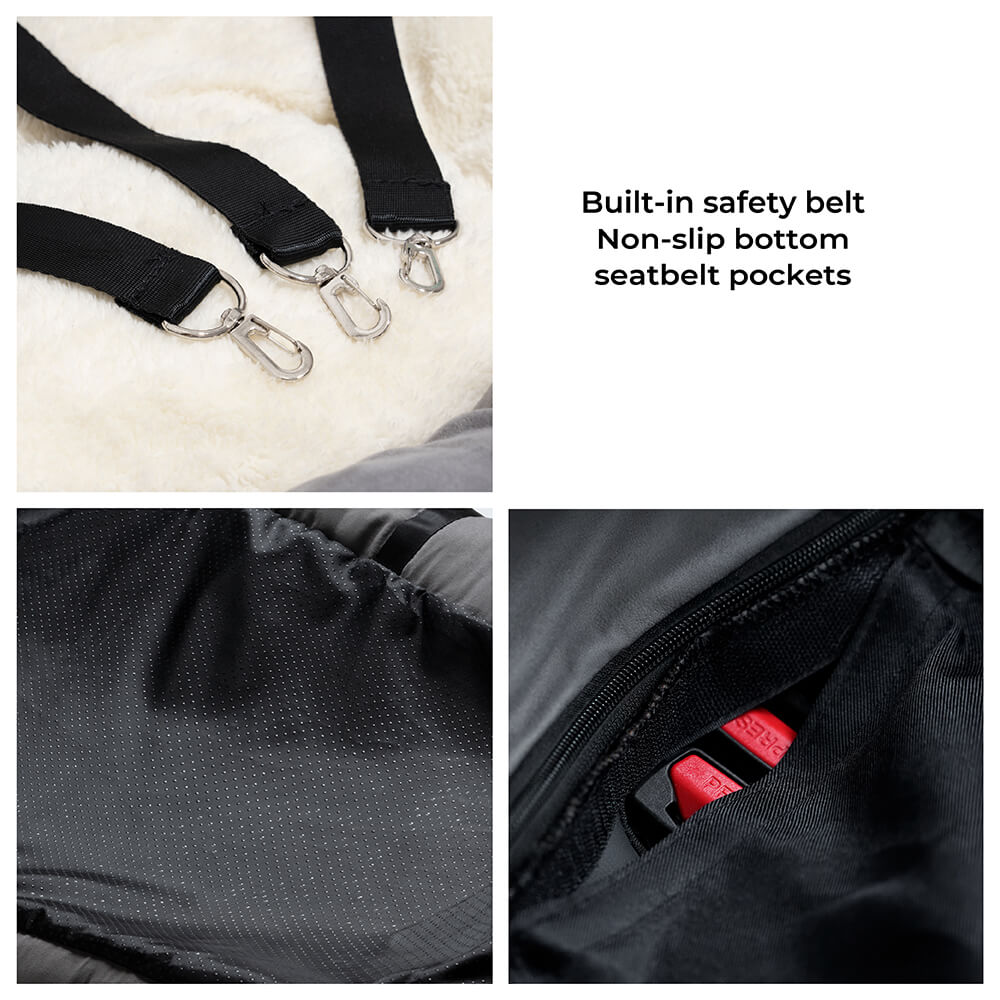 Funda de asiento de coche para perros – Hamaca de viaje acolchada para perros medianos y grandes con correas de seguridad y bolsillos de almacenamiento