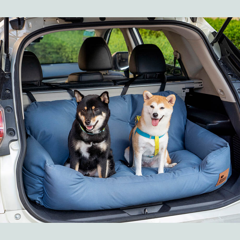 Funda de asiento de coche para perros – Hamaca de viaje acolchada para perros medianos y grandes con correas de seguridad y bolsillos de almacenamiento