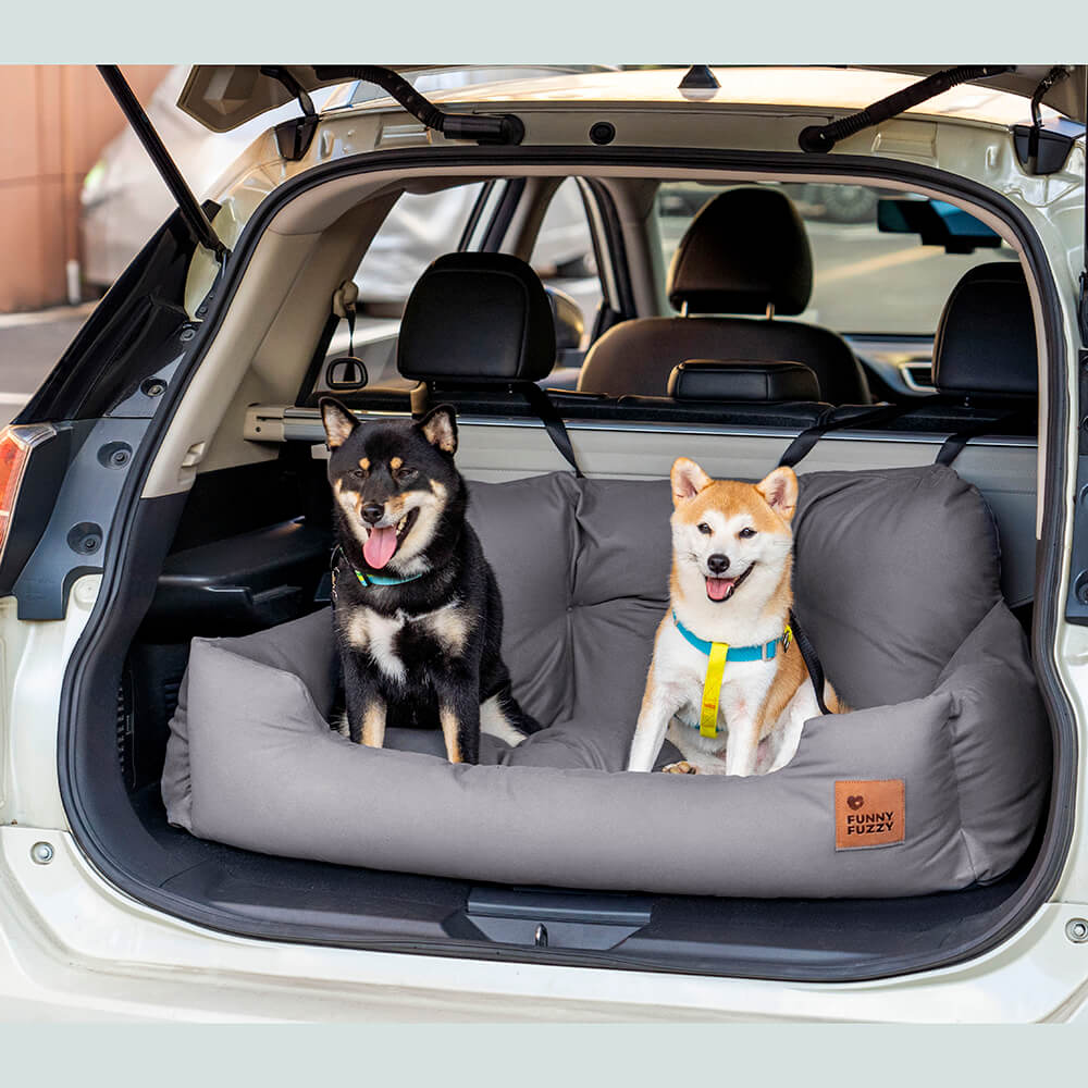 Funda de asiento de coche para perros – Hamaca de viaje acolchada para perros medianos y grandes con correas de seguridad y bolsillos de almacenamiento
