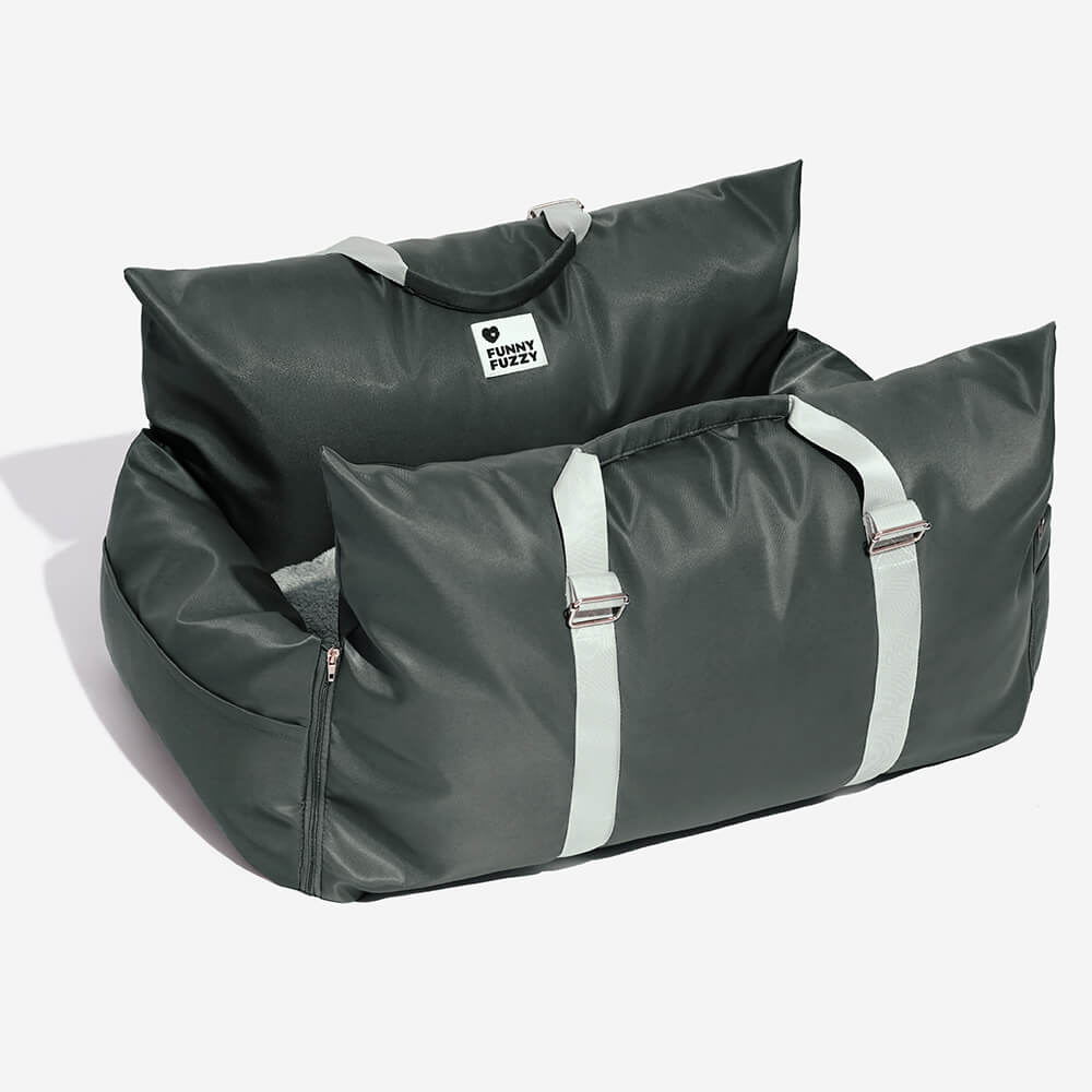 Portable Pet Carrier Booster Seat with Safety Harness and Washable Cover for Small Dogs