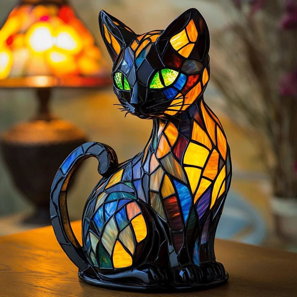 Lámpara de noche LED de silicona con forma de gato recargable, control táctil, lámpara de escritorio para dormitorio, oficina, habitación infantil, iluminación ambiental, portátil, alimentada por USB, multico | Thomler