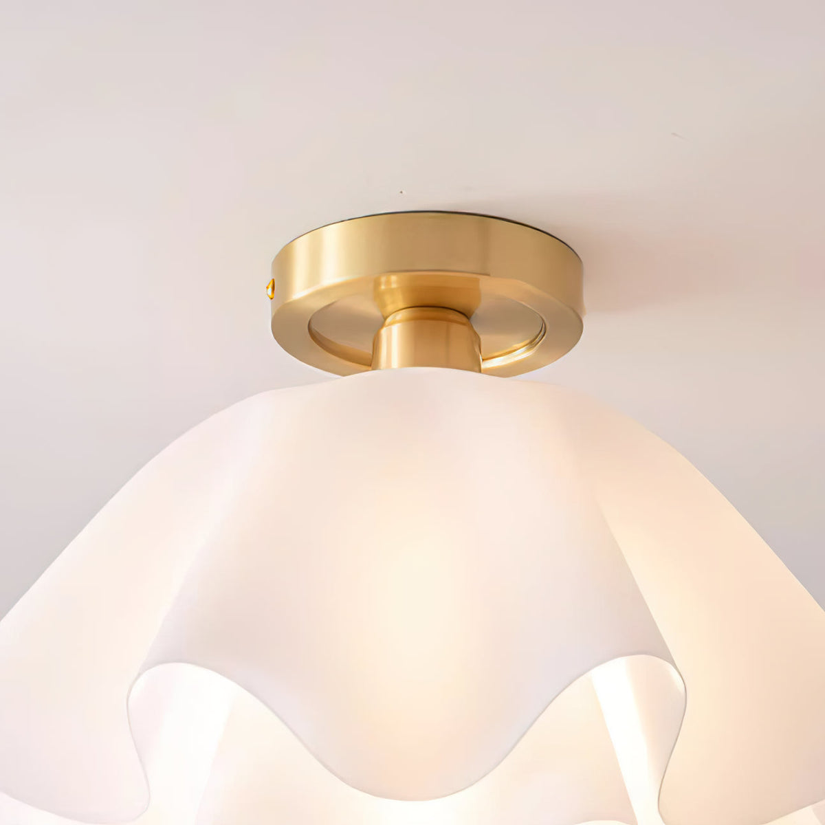Flush Mount Acrylic Folded Ceiling Light 12 in White for Bedroom Living Room Hallway Modern E27 LED Fixture Home Decor Overhead Lighting | Thomler