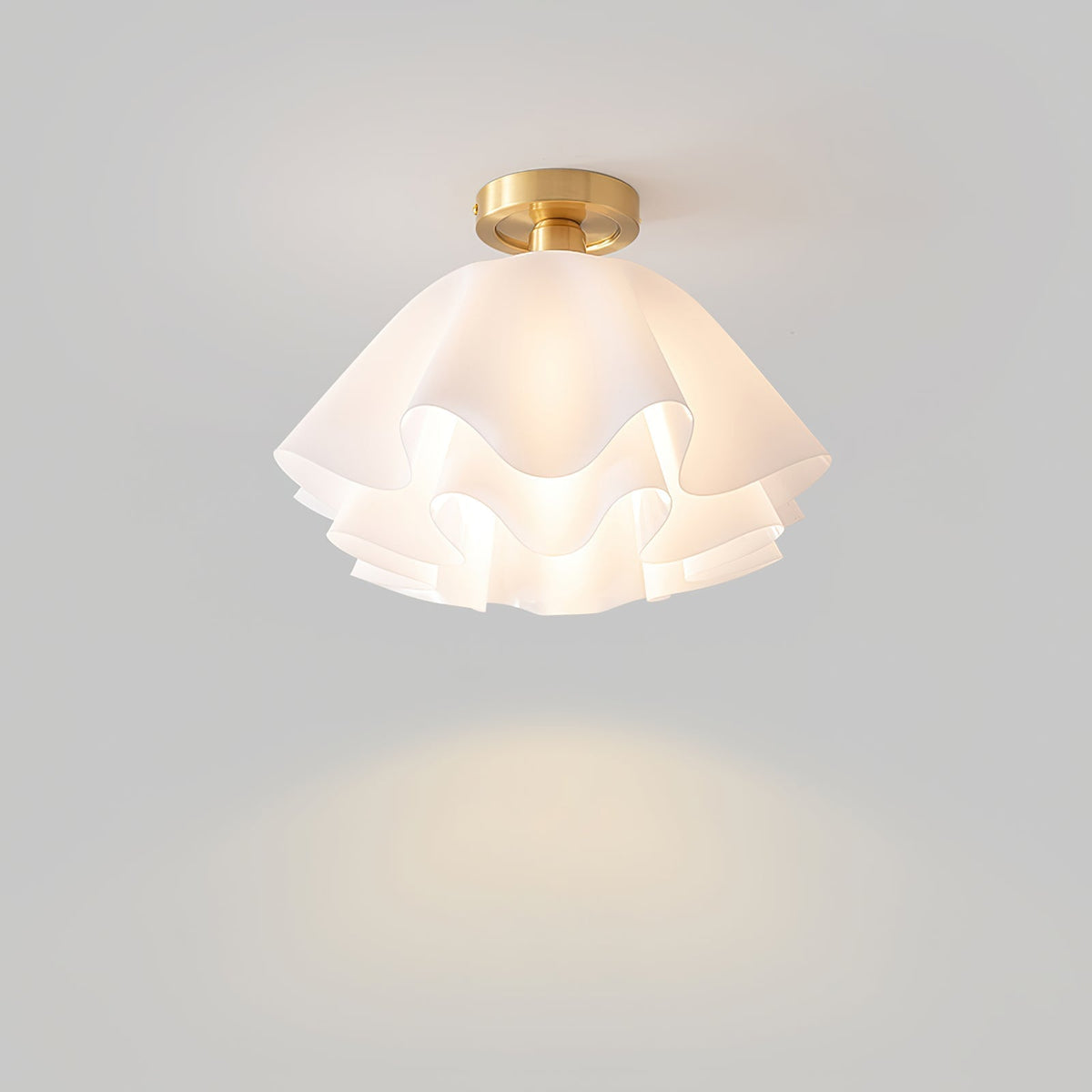 Flush Mount Acrylic Folded Ceiling Light 12 in White for Bedroom Living Room Hallway Modern E27 LED Fixture Home Decor Overhead Lighting | Thomler