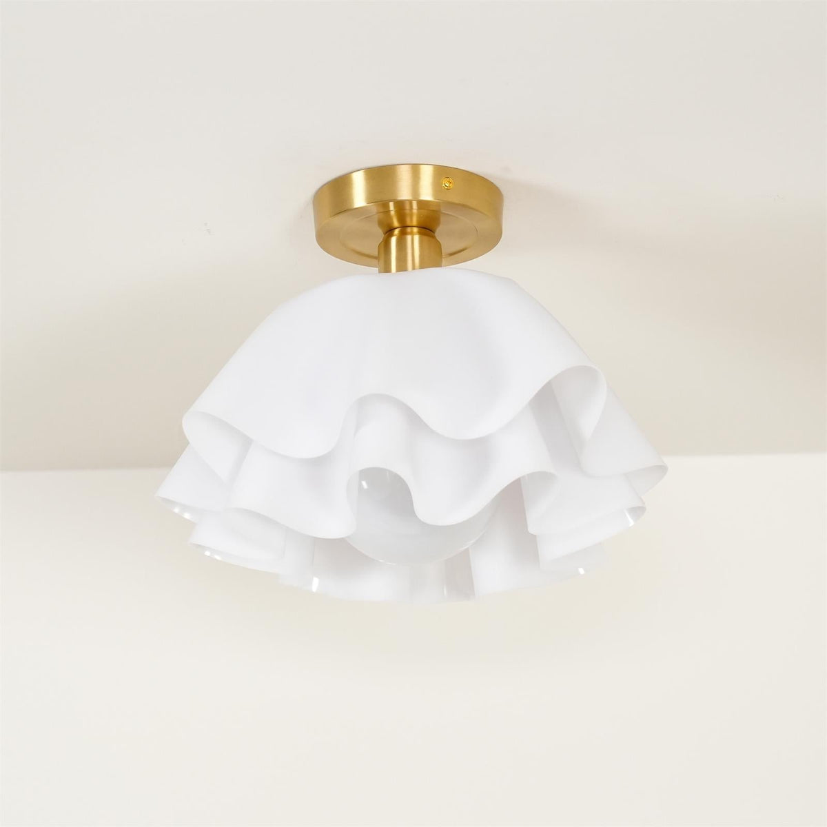 Flush Mount Acrylic Folded Ceiling Light 12 in White for Bedroom Living Room Hallway Modern E27 LED Fixture Home Decor Overhead Lighting | Thomler