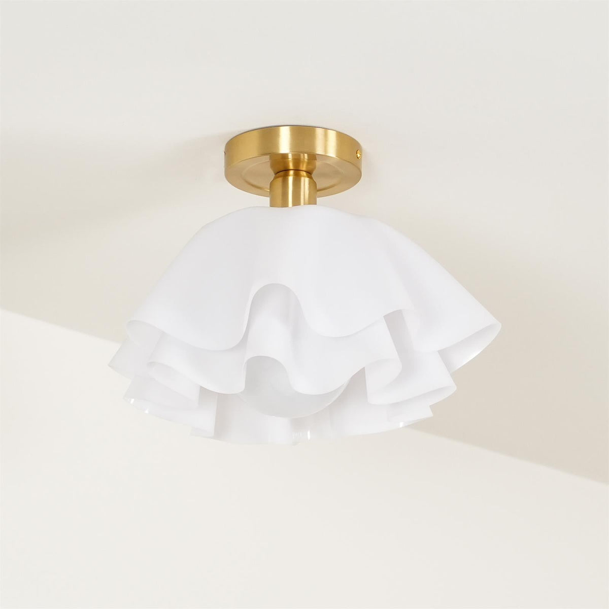 Flush Mount Acrylic Folded Ceiling Light 12 in White for Bedroom Living Room Hallway Modern E27 LED Fixture Home Decor Overhead Lighting | Thomler