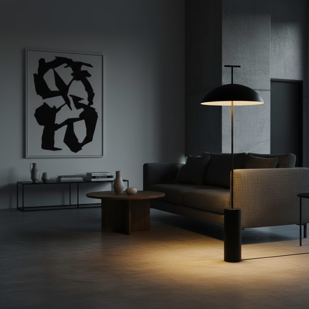 Adjustable Steel & Wood Standing Lamp 5 ft Tall for Reading Nooks Modern Living Room Bedroom Task Light Three Finishes | Thomler