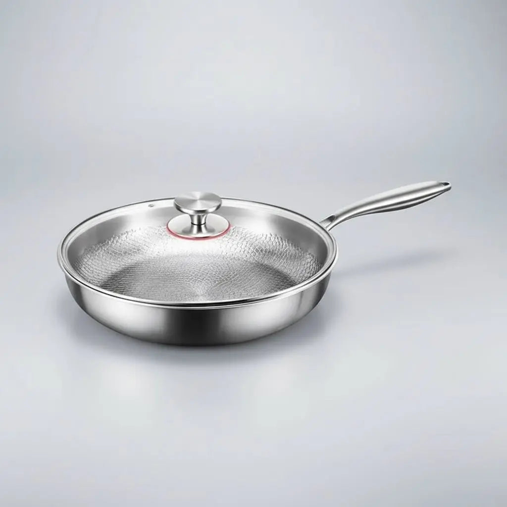 Nonstick Frying Pan Hammered Titanium Coating for Induction Gas Electric 11 in 12 in Skillet Even Heat Distribution PFOA-Free Scratch-Resist | Thomler