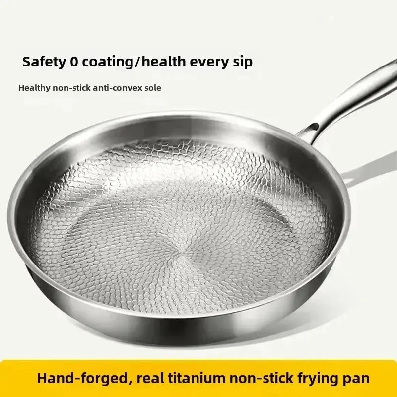 Nonstick Frying Pan Hammered Titanium Coating for Induction Gas Electric 11 in 12 in Skillet Even Heat Distribution PFOA-Free Scratch-Resist | Thomler