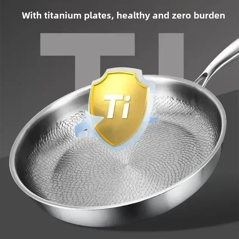 Nonstick Frying Pan Hammered Titanium Coating for Induction Gas Electric 11 in 12 in Skillet Even Heat Distribution PFOA-Free Scratch-Resist | Thomler