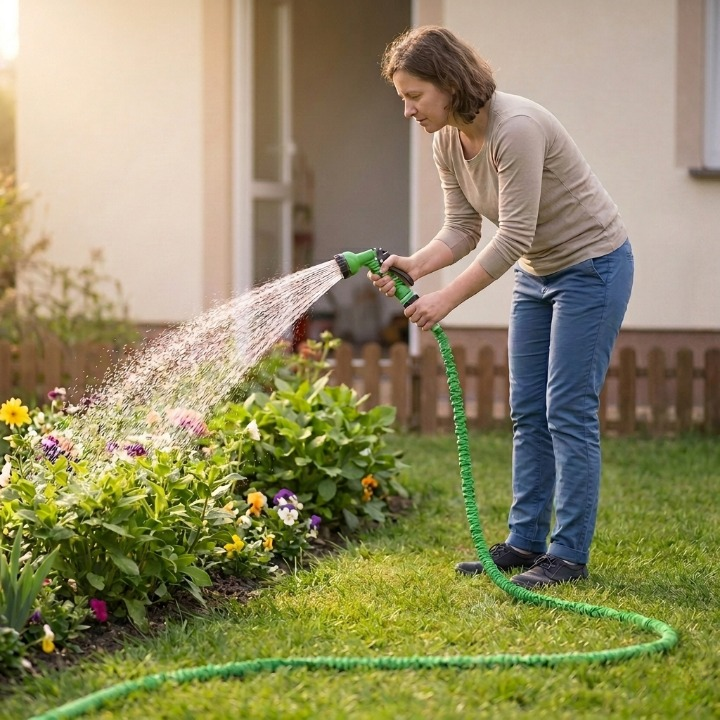 Expandable Garden Hose 25 ft to 200 ft with 7-Pattern Spray Nozzle for Yard Watering Car Wash Pet Bathing | Thomler