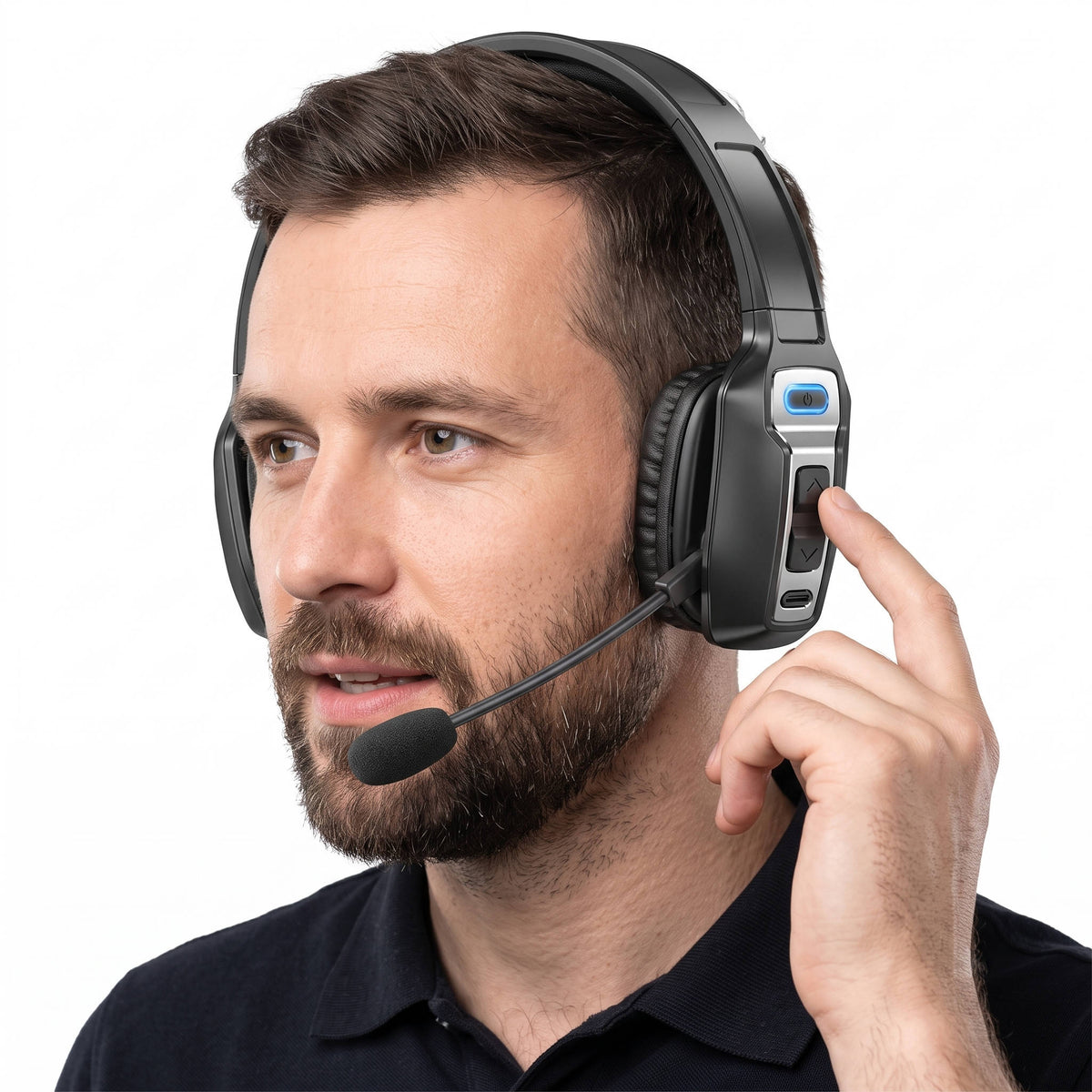 LKW-Headset, kabelloses Noise-Cancelling-Bluetooth-Headset mit Mikrofon für LKW-Fahrer