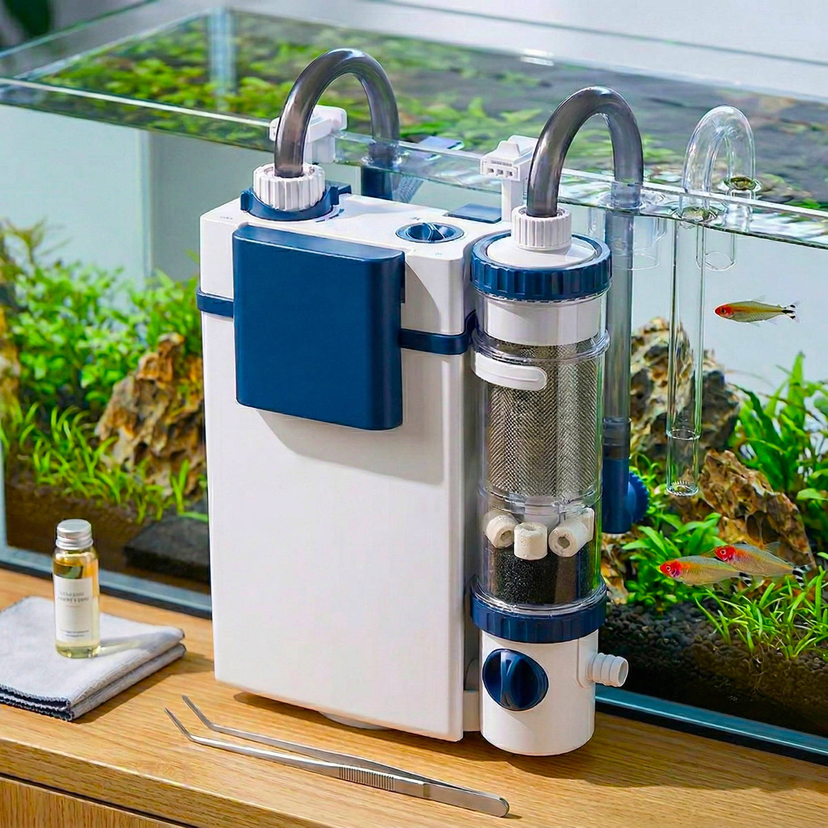 Sistemas de filtro para acuarios, integración de oxígeno y purificación de agua