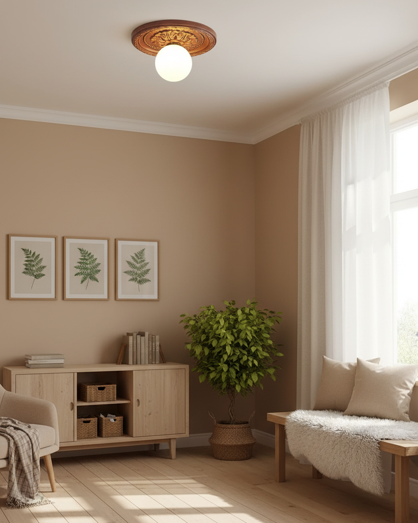 Acryl Plafonnière 35 cm Beige Slaapkamer Woonkamer Decoratieve Armatuur Laag Profiel Wandlamp Sfeerverlichting | Thomler