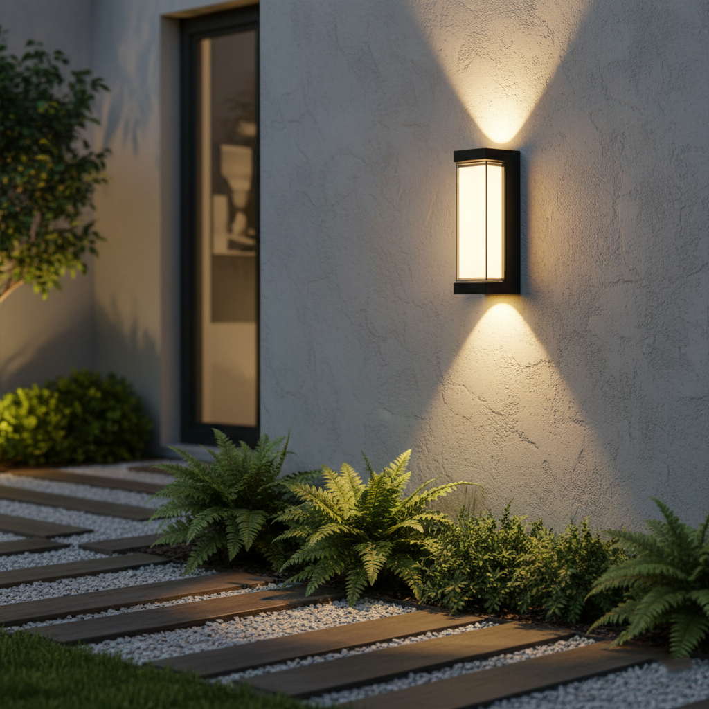 Outdoor Wandlamp 10,6 inch Zwart Waterdicht Bidirectionele Lichtbundel voor Buitenmuren Entree Veranda Tuinpad Architectonisch Accent IP6 | Thomler