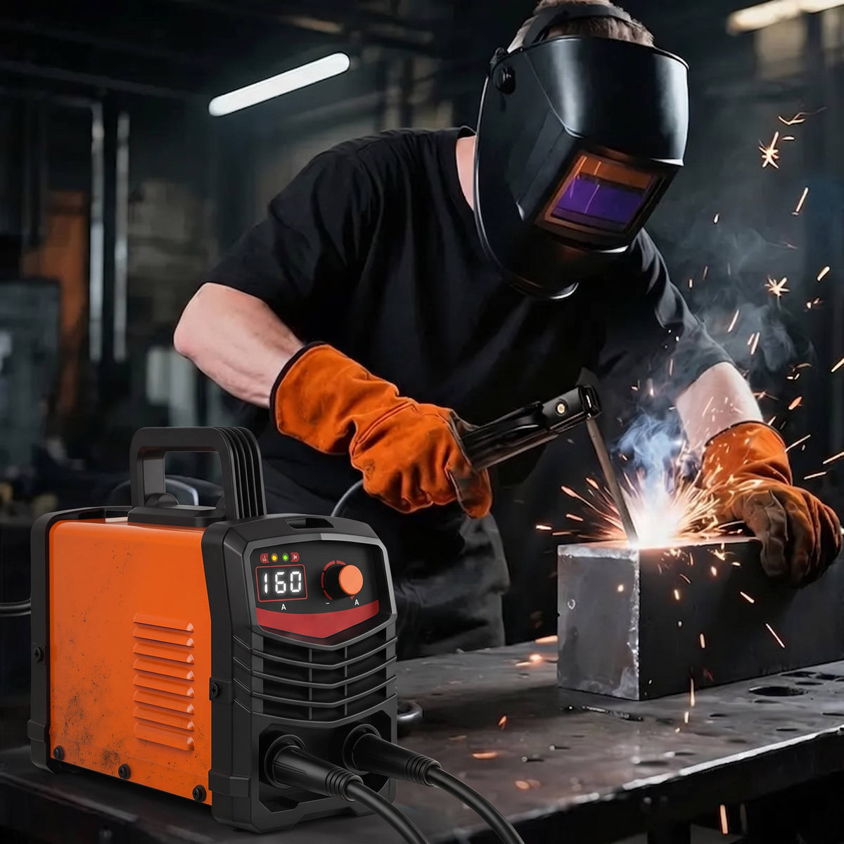 110V Mini-Elektrodenschweißgerät-Set, tragbares IGBT-Inverter-Schweißgerät, Digitalanzeige, Hot Start & Anti-Stick