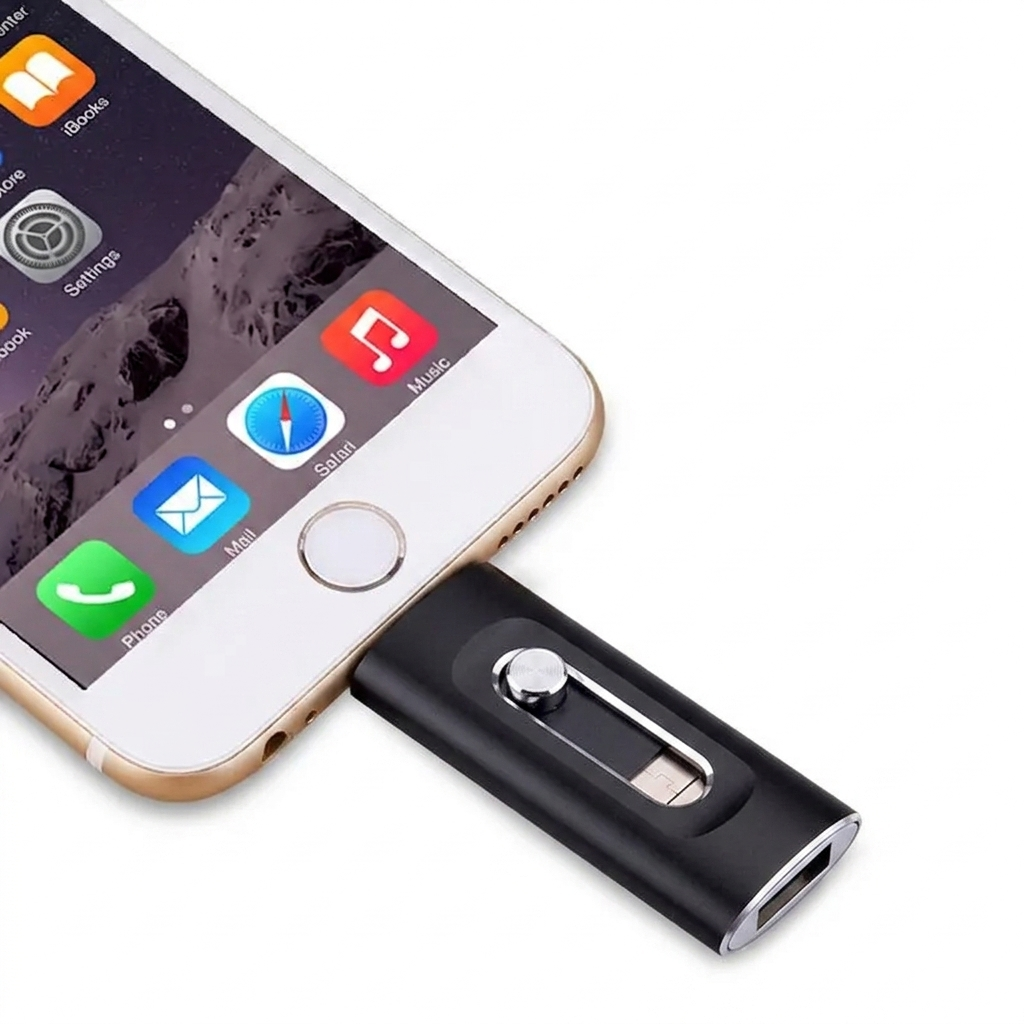 Thumb Drive 3-in-1 Connector Metal 2.6 in Portable Data Storage for iPhone Android PC Mac Laptop Tablet Photo Video Backup Keychain Memory S | Thomler