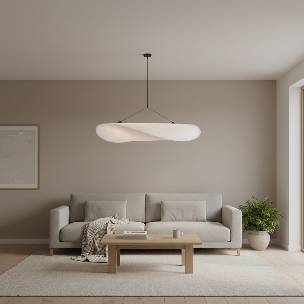 Geweven zijden hanglamp wit 40-79 cm verstelbaar snoer warme sfeerverlichting voor eetkamer slaapkamer woonkamer modern minimalistisch plafond | Thomler