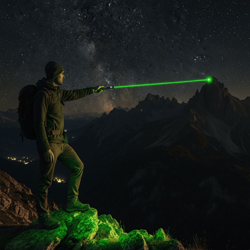 High-Powered Rechargeable Pointer Pen with Adjustable Beam for Night Sky Observation, Teaching, and Outdoor Navigation | Metal Body, USB Cha | Thomler