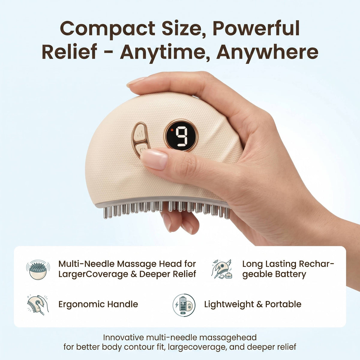 Beheizbares Kiefer- und Nackenmassagegerät, Kiefermassage-Tool mit Vibration, ergonomisches Multi-Punkt-Design