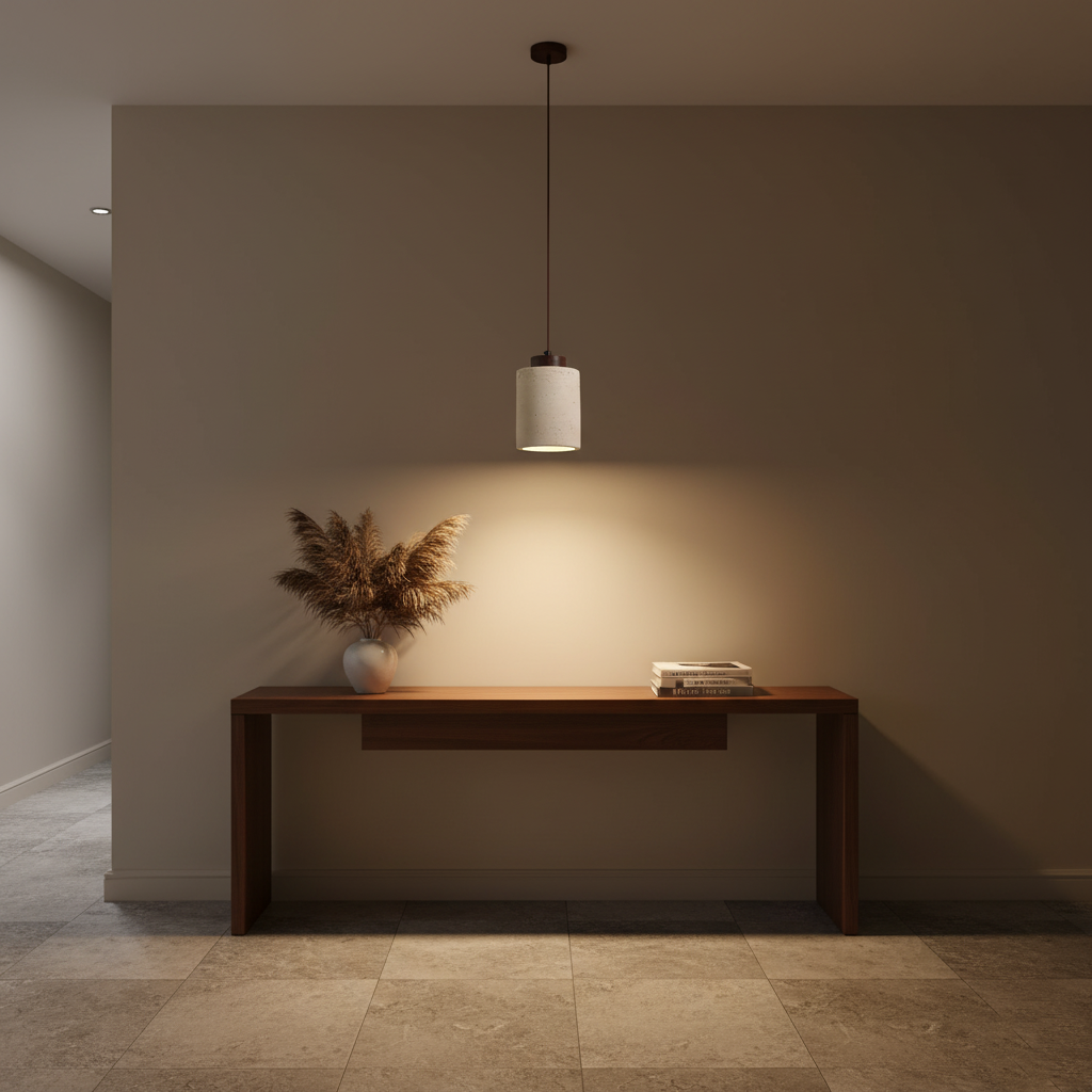 Natural Stone Hanging Lamp 6.5 Inch Travertine Shade Soft Warm Glow Overhead Fixture Bedroom Bedside Accent Nordic Minimalist Design | Thomler