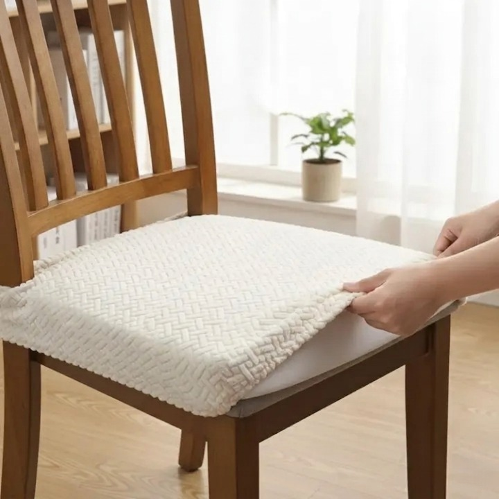 Stretch eetkamerstoelhoezen 4-pack waterafstotende wasbare stoelhoezen voor keuken woonkamer meubelbescherming morsbestendig sluitende zitting | Thomler