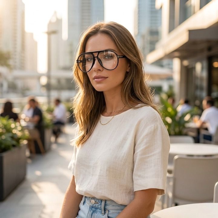 Oversized Aviator Sunglasses UV400 Protection Retro Square Frame Women Men Unisex 70s Vintage Style Lightweight Fashion Eyewear for Beach Fe | Thomler