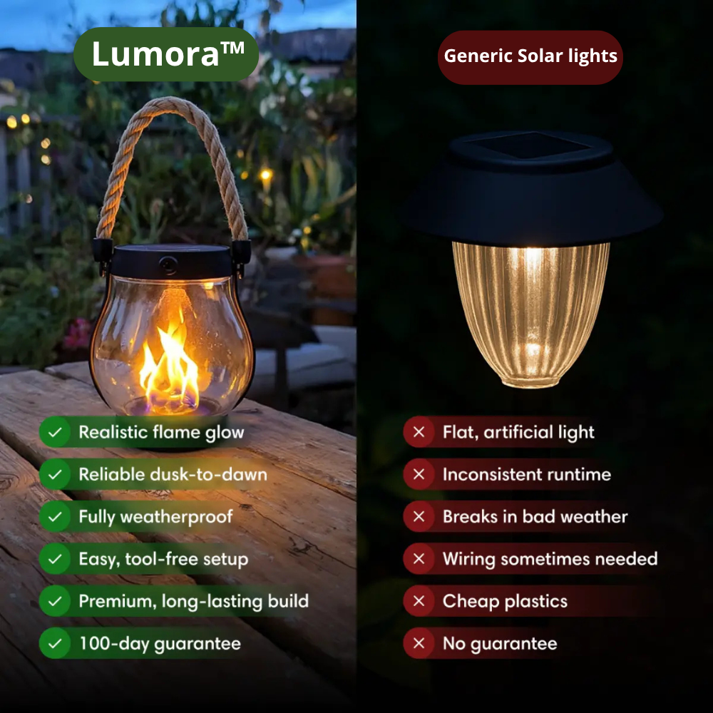 Outdoor LED Flame Lantern Solar Powered Hanging Light Waterproof Garden Patio Decor 11 Inch with Dusk to Dawn Sensor for Balcony Yard Deck | Thomler