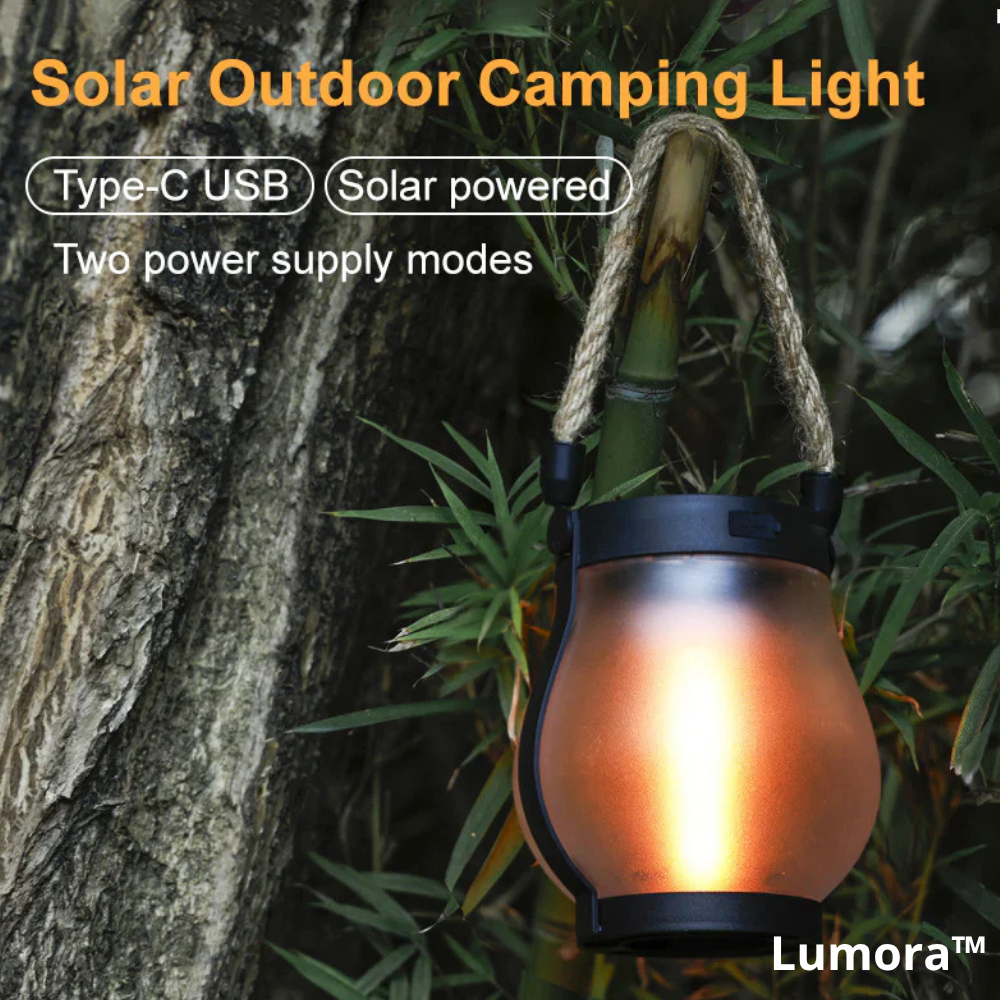 Outdoor LED Flame Lantern Solar Powered Hanging Light Waterproof Garden Patio Decor 11 Inch with Dusk to Dawn Sensor for Balcony Yard Deck | Thomler
