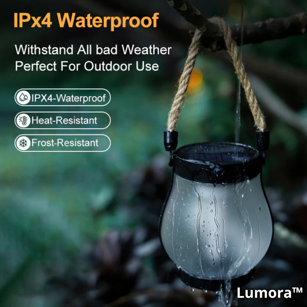 Outdoor LED Flame Lantern Solar Powered Hanging Light Waterproof Garden Patio Decor 11 Inch with Dusk to Dawn Sensor for Balcony Yard Deck | Thomler