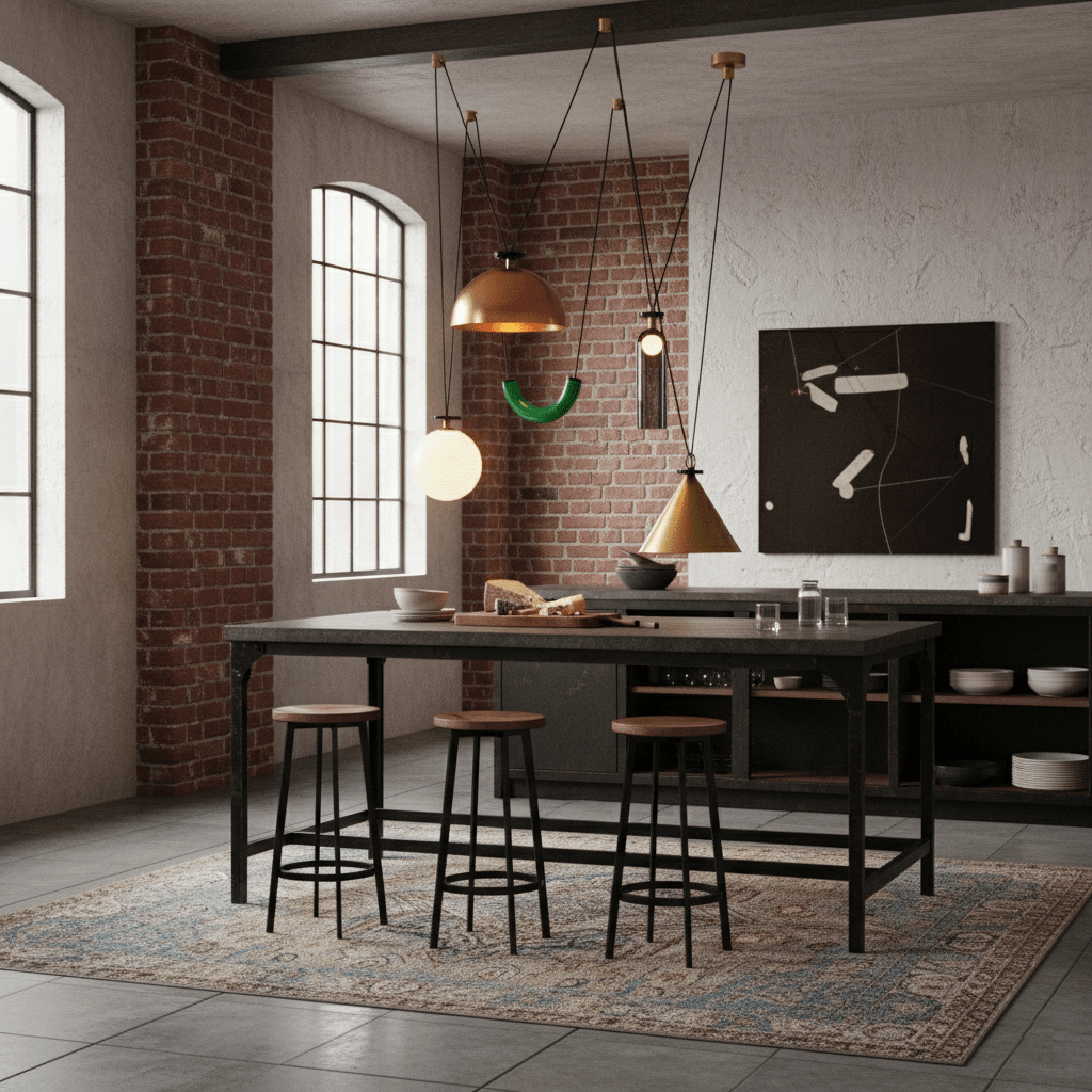 Lámpara de techo escultural modular con secciones ajustables y opciones de acabado personalizadas para comedor, cocina y sala de estar | Thomler