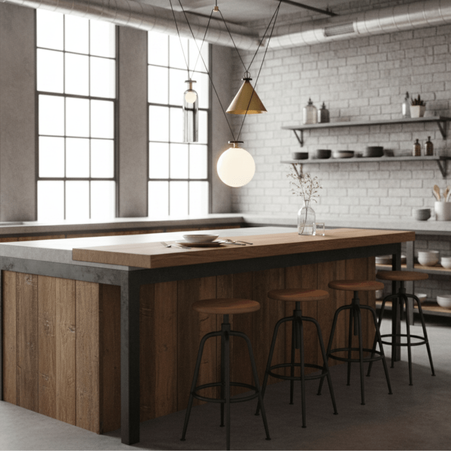 Lámpara de techo escultural modular con secciones ajustables y opciones de acabado personalizadas para comedor, cocina y sala de estar | Thomler
