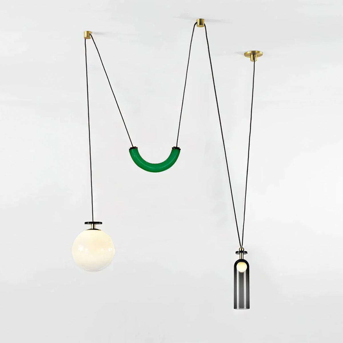 Lámpara de techo escultural modular con secciones ajustables y opciones de acabado personalizadas para comedor, cocina y sala de estar | Thomler