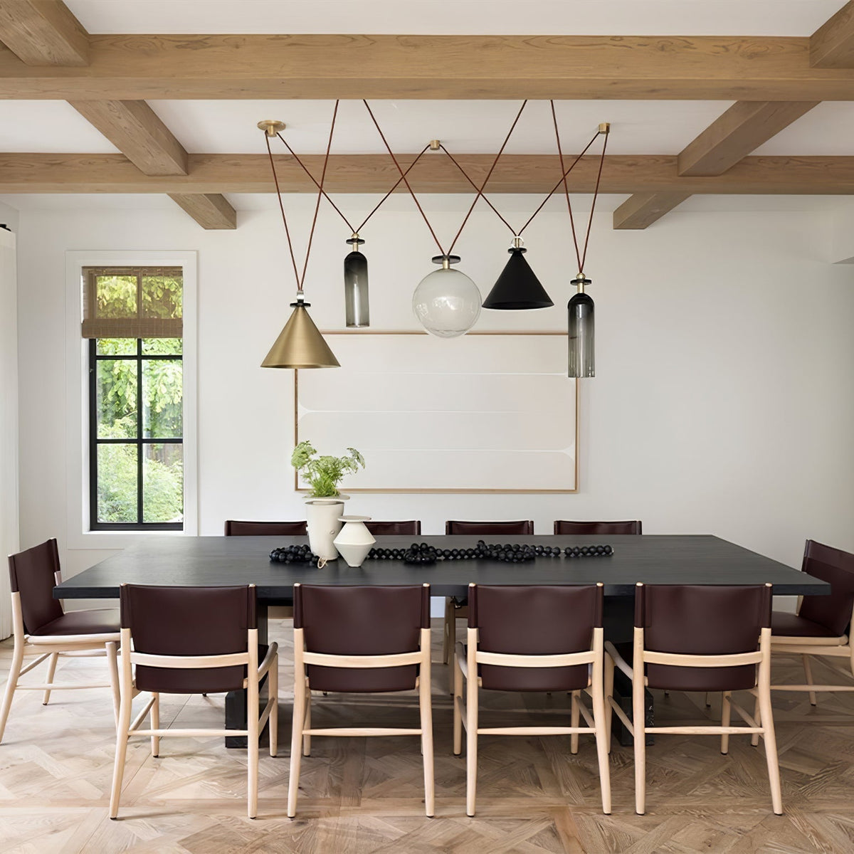 Lámpara de techo escultural modular con secciones ajustables y opciones de acabado personalizadas para comedor, cocina y sala de estar | Thomler