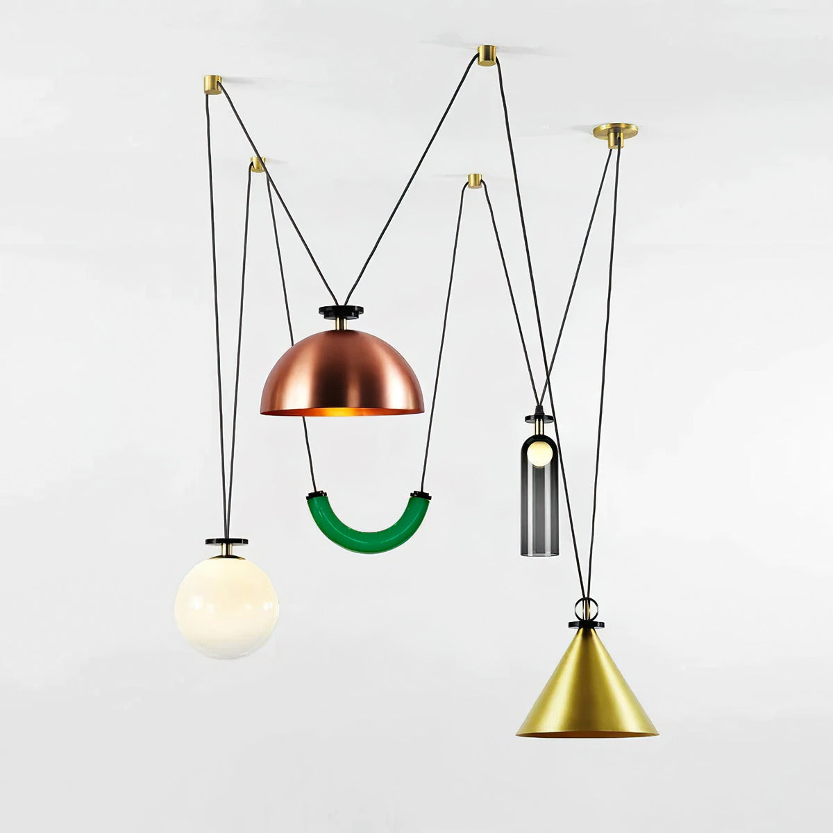 Lámpara de techo escultural modular con secciones ajustables y opciones de acabado personalizadas para comedor, cocina y sala de estar | Thomler