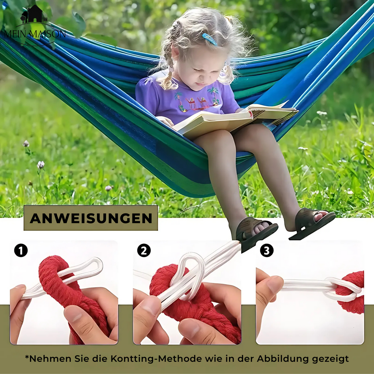 Portable Canvas Hammock with Tree Straps & Carry Bag – 440 lb Capacity for Camping & Backyard