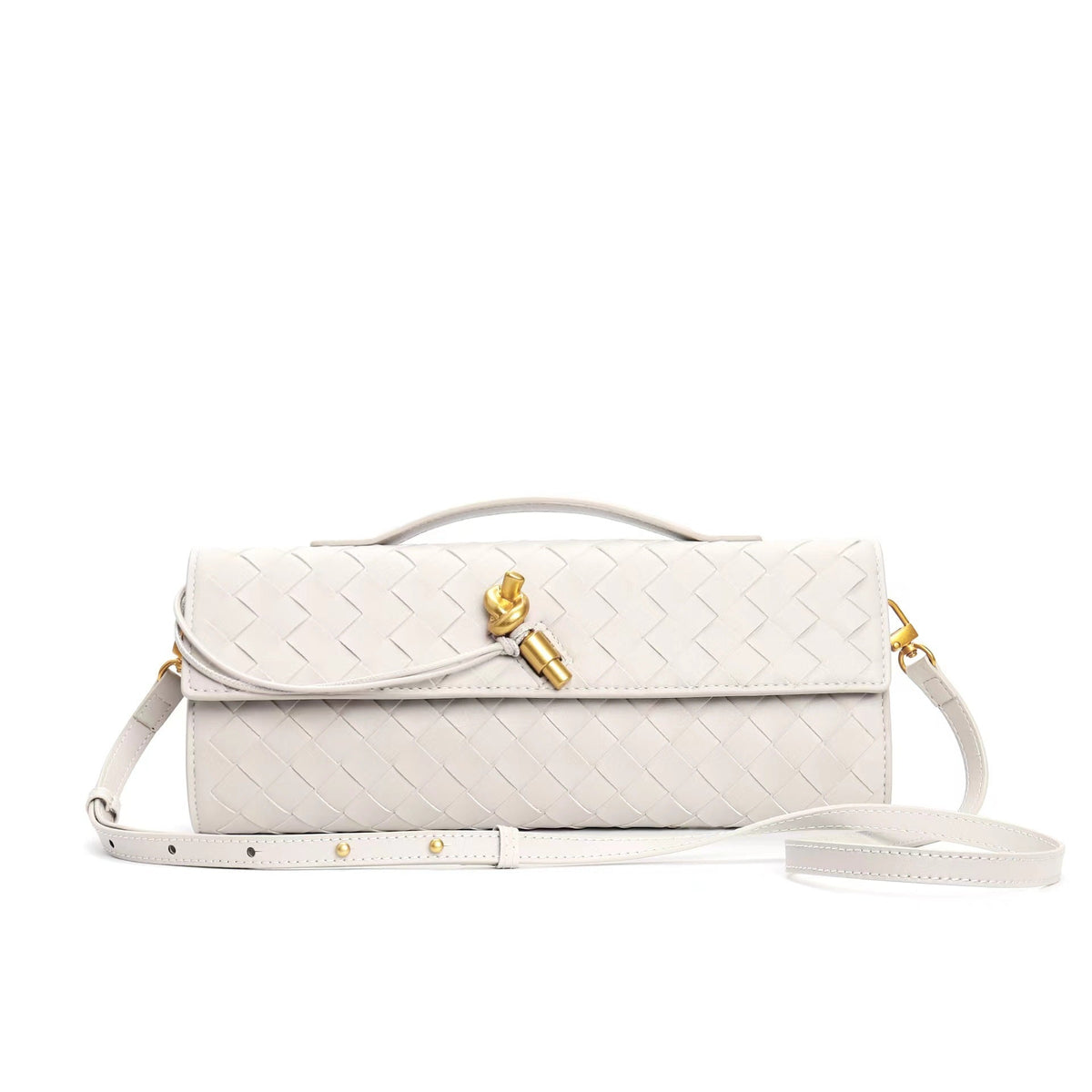 Woven Leather Clutch Purse for Women with Adjustable Strap - Crossbody Shoulder Bag Evening Handbag in Multiple Colors | Thomler