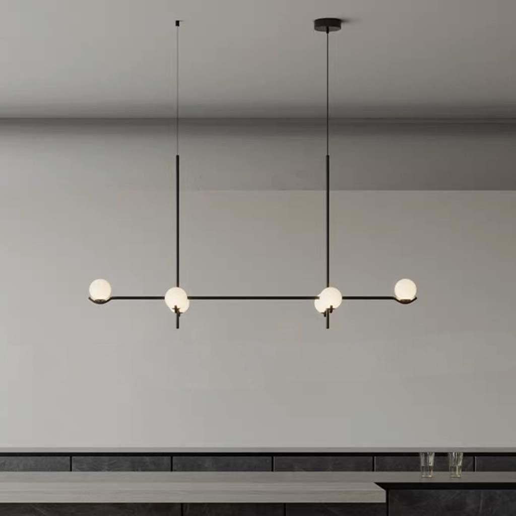 Multi-Globe Hanging Fixture with Adjustable LED Lighting for Dining Areas, Bedrooms & Entryways – Metal Frame with Glass Spheres in Black or | Thomler