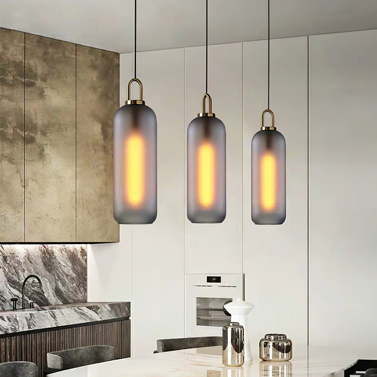 Glass Globe Hanging Light Fixture with Adjustable Cord for Dining Room Kitchen Island Bedroom Modern Minimalist Ceiling Pendant Lamp | Thomler