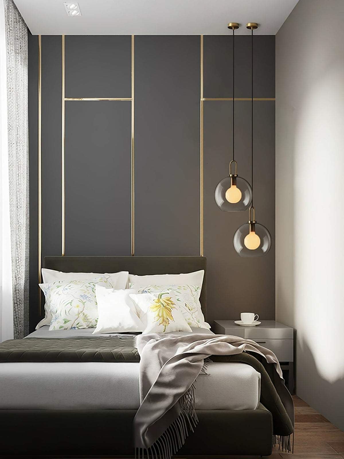 Glass Globe Hanging Light Fixture with Adjustable Cord for Dining Room Kitchen Island Bedroom Modern Minimalist Ceiling Pendant Lamp | Thomler