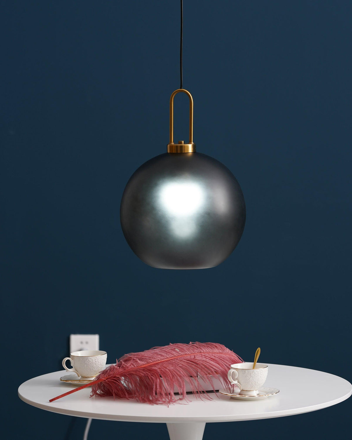 Glass Globe Hanging Light Fixture with Adjustable Cord for Dining Room Kitchen Island Bedroom Modern Minimalist Ceiling Pendant Lamp | Thomler