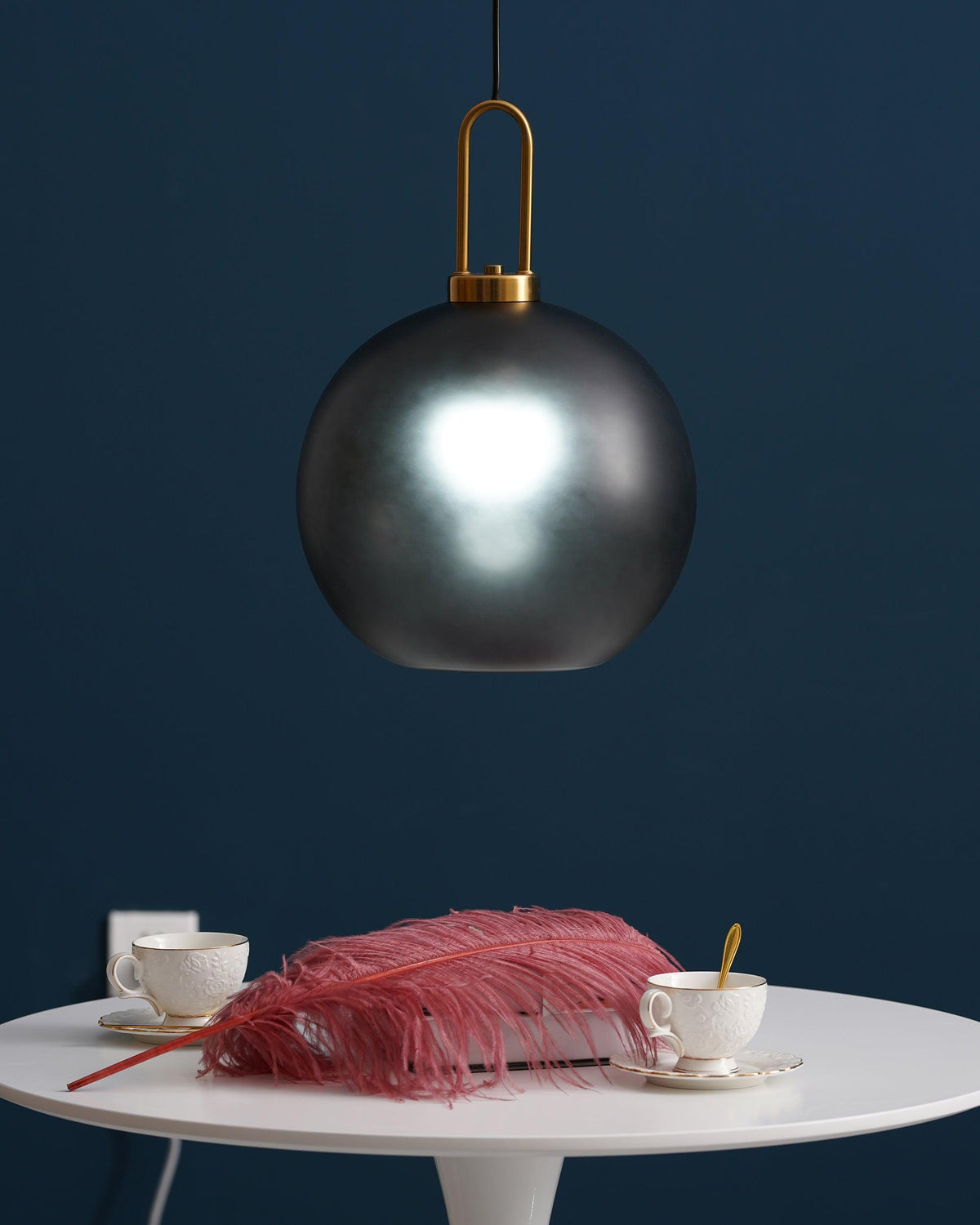 Glass Globe Hanging Light Fixture with Adjustable Cord for Dining Room Kitchen Island Bedroom Modern Minimalist Ceiling Pendant Lamp | Thomler