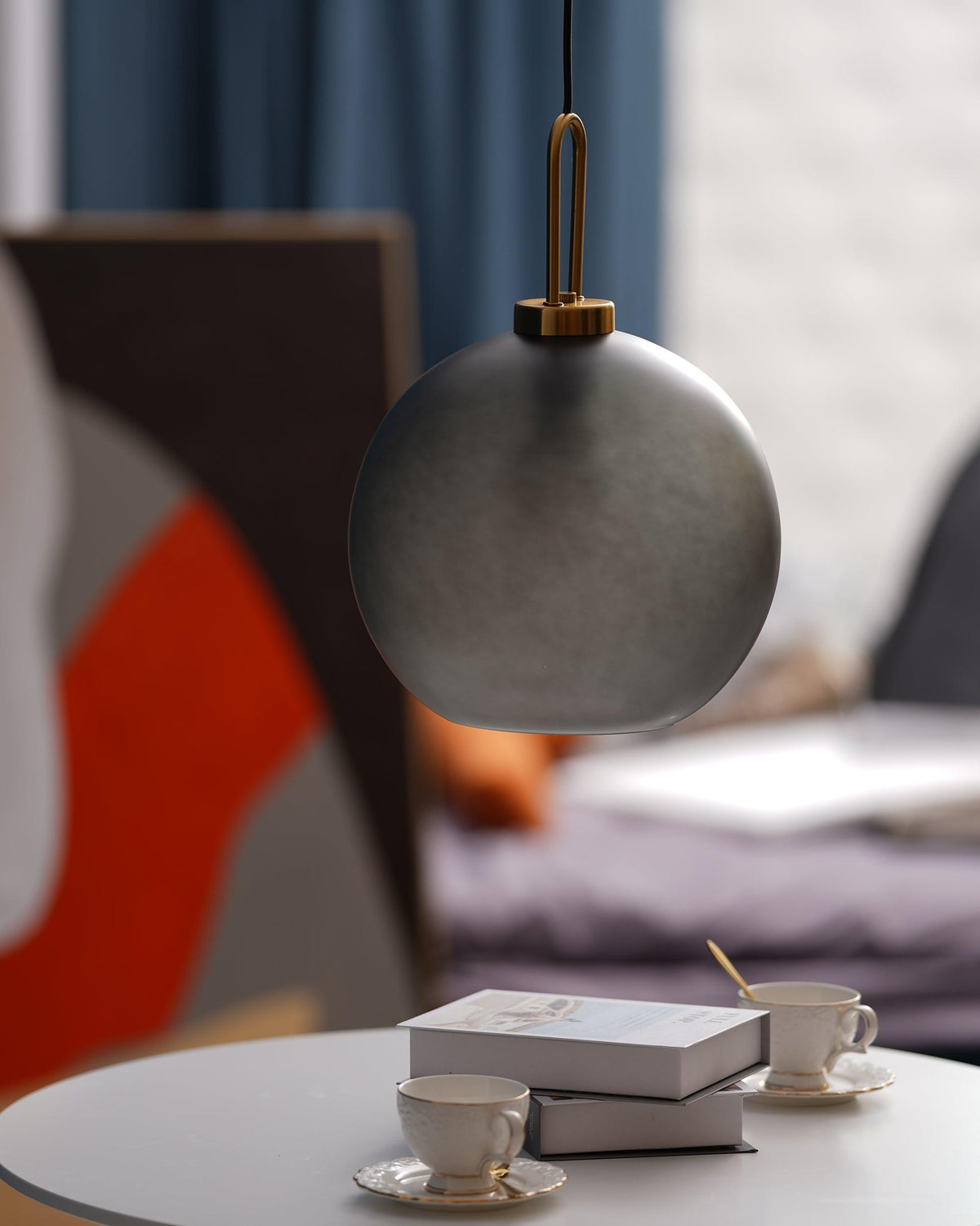 Glass Globe Hanging Light Fixture with Adjustable Cord for Dining Room Kitchen Island Bedroom Modern Minimalist Ceiling Pendant Lamp | Thomler