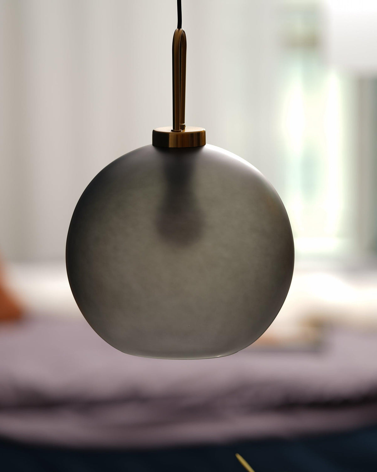 Glass Globe Hanging Light Fixture with Adjustable Cord for Dining Room Kitchen Island Bedroom Modern Minimalist Ceiling Pendant Lamp | Thomler