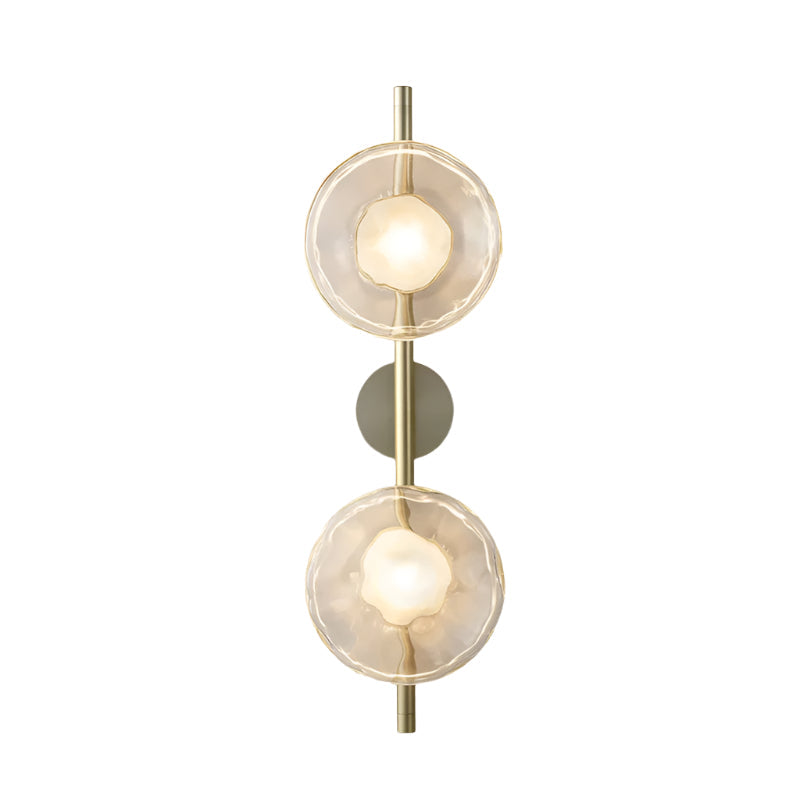 Modern Glass Sconce Light for Bedroom Hallway | Textured LED Wall Fixture Black or Gold Finish | Indoor Ambient Lighting | Thomler