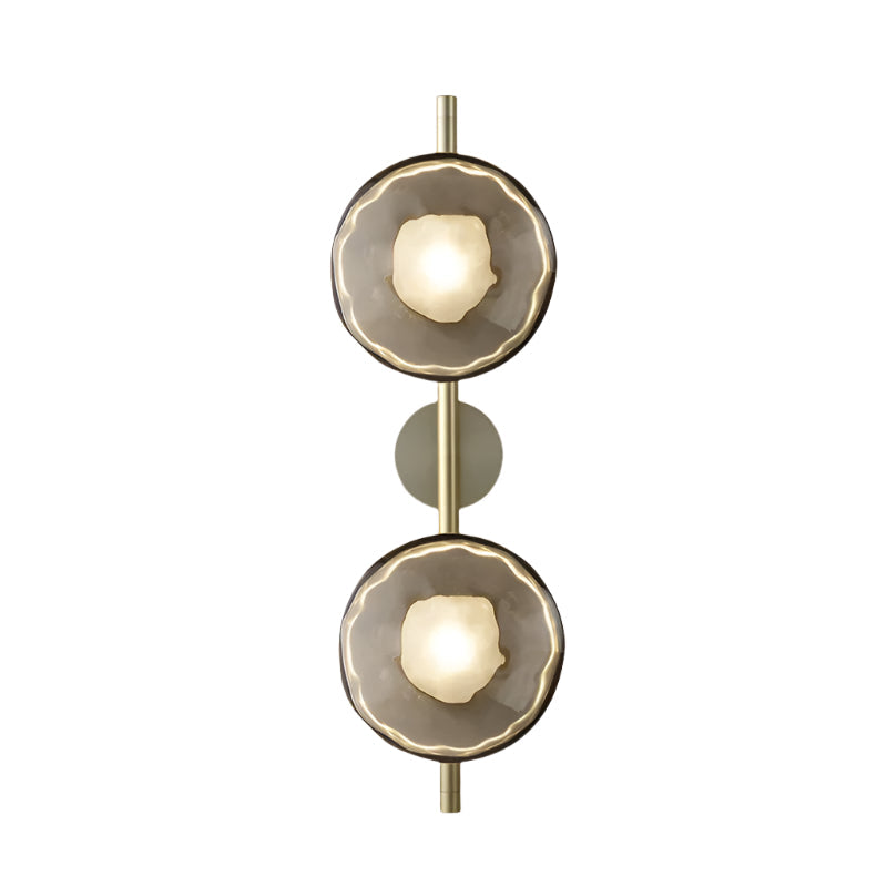 Modern Glass Sconce Light for Bedroom Hallway | Textured LED Wall Fixture Black or Gold Finish | Indoor Ambient Lighting | Thomler