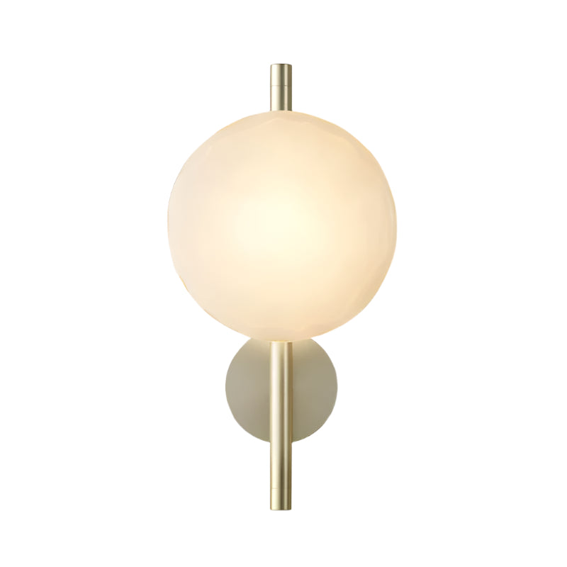 Modern Glass Sconce Light for Bedroom Hallway | Textured LED Wall Fixture Black or Gold Finish | Indoor Ambient Lighting | Thomler