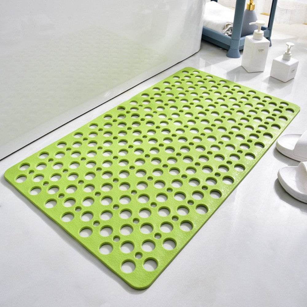Rutschfeste Badematte mit Abflusslöchern, Grau, 60x40 cm, PVC, schnelltrocknende Sicherheits-Badeinlage für Dusche, Wanne, Nassbereiche, Heim-Spa, Senioren | Thomler